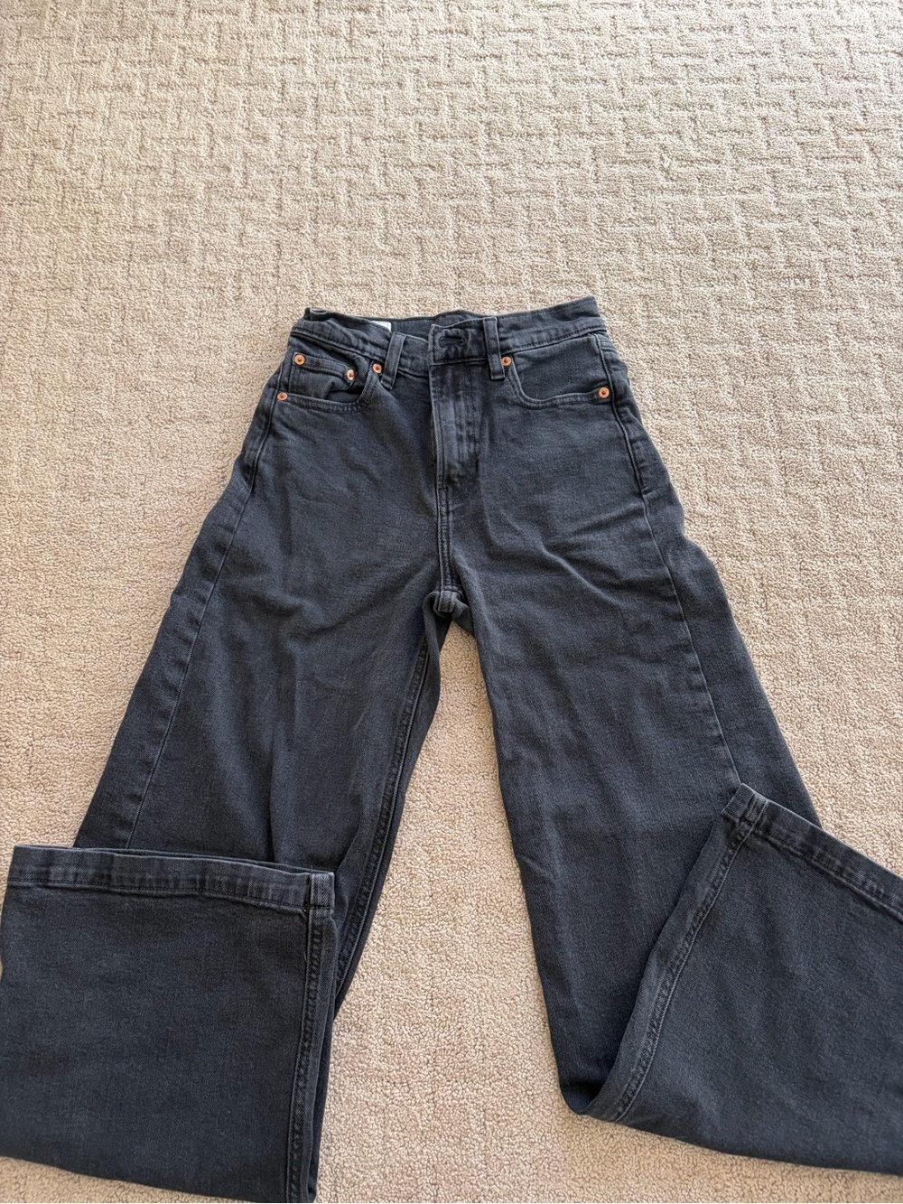 GAP Wide Leg High-Rise Jeans - Charcoal Black